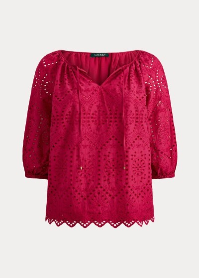 Women's Ralph Lauren Eyelet Elbow-Sleeve Tops | 506189PFY